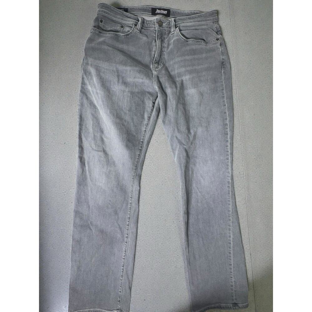 RevTown Automatic Jeans Men’s 36x32 Gray Stretch Denim Tapered Jeans